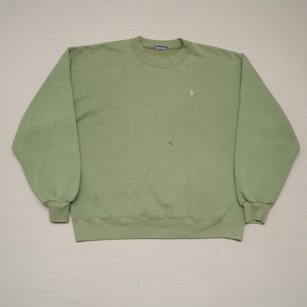 Vintage 80s Polo Forest‎ Green Pony Crewneck Sweatshirt Adult XL Bootleg(?)